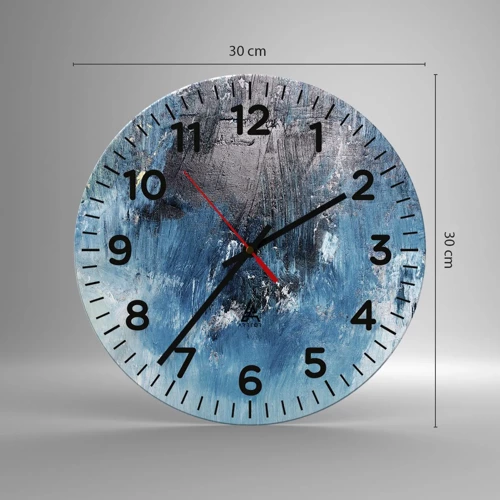 Orologio da parete - Orologio in Vetro - Rapsodia blu - 30x30 cm