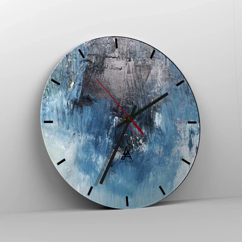Orologio da parete - Orologio in Vetro - Rapsodia blu - 30x30 cm