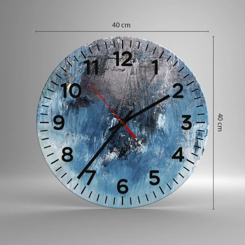 Orologio da parete - Orologio in Vetro - Rapsodia blu - 40x40 cm