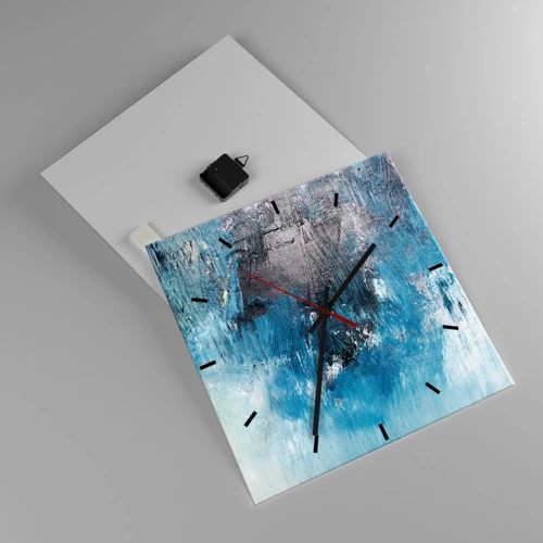 Orologio da parete - Orologio in Vetro - Rapsodia blu - 40x40 cm