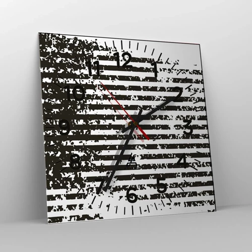 Orologio da parete - Orologio in Vetro - Ritmo e rumore - 30x30 cm