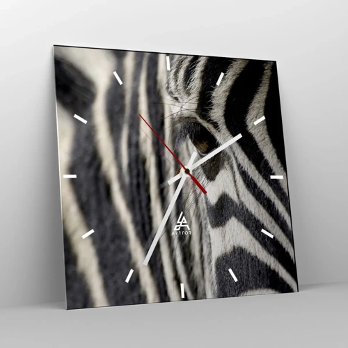 Orologio da parete - Orologio in Vetro - Ritratto a strisce - 30x30 cm