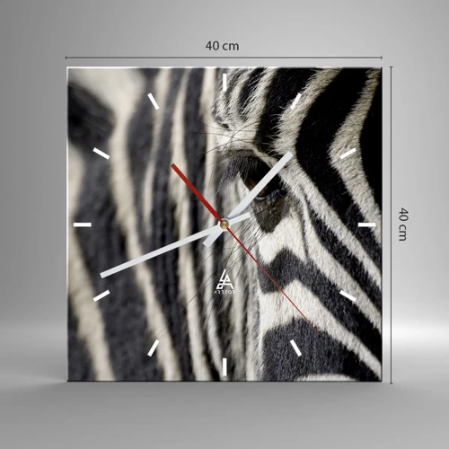 Orologio da parete - Orologio in Vetro - Ritratto a strisce - 40x40 cm