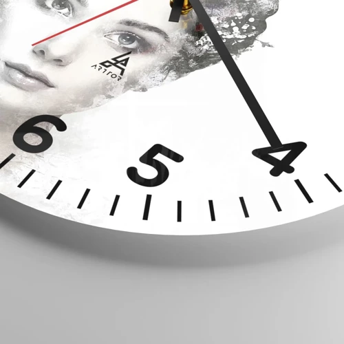 Orologio da parete - Orologio in Vetro - Ritratto estremamente alla moda - 30x30 cm