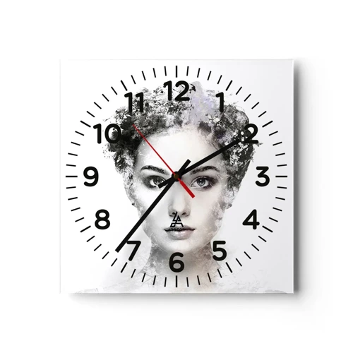 Orologio da parete - Orologio in Vetro - Ritratto estremamente alla moda - 40x40 cm