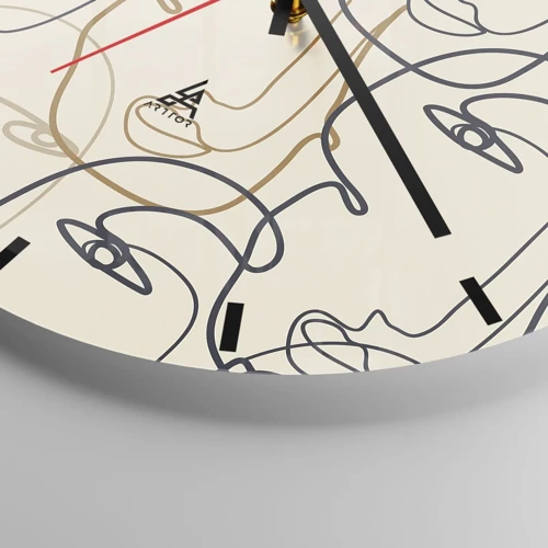 Orologio da parete - Orologio in Vetro - Ritratto multiplo - 30x30 cm