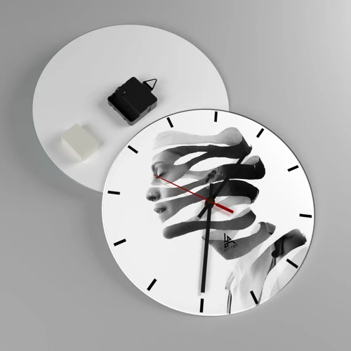 Orologio da parete - Orologio in Vetro - Ritratto surrealista - 30x30 cm