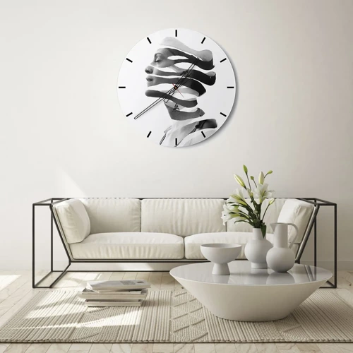 Orologio da parete - Orologio in Vetro - Ritratto surrealista - 30x30 cm