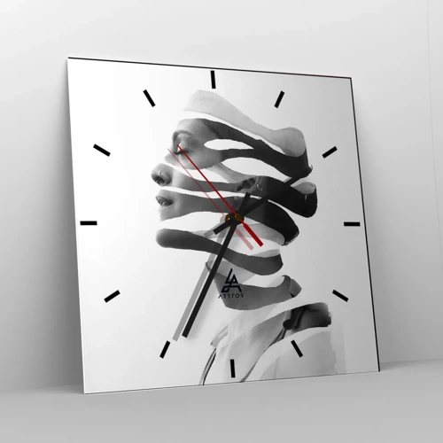 Orologio da parete - Orologio in Vetro - Ritratto surrealista - 40x40 cm
