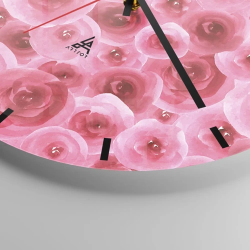 Orologio da parete - Orologio in Vetro - Rose in alto e in basso - 40x40 cm