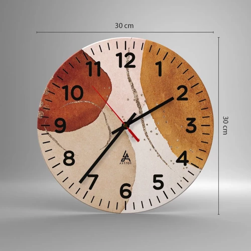 Orologio da parete - Orologio in Vetro - Rotondità e movimento - 30x30 cm