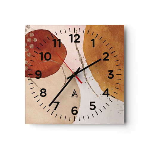 Orologio da parete - Orologio in Vetro - Rotondità e movimento - 40x40 cm