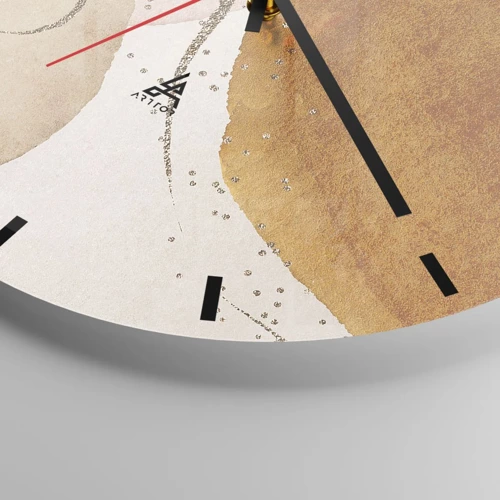 Orologio da parete - Orologio in Vetro - Rotondità e movimento - 40x40 cm
