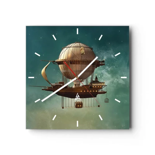 Orologio da parete - Orologio in Vetro - Saluti da Jules Verne - 30x30 cm