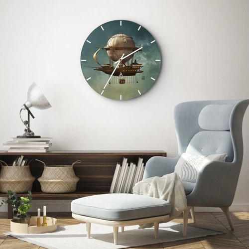 Orologio da parete - Orologio in Vetro - Saluti da Jules Verne - 30x30 cm