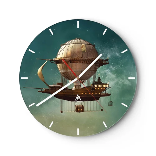 Orologio da parete - Orologio in Vetro - Saluti da Jules Verne - 40x40 cm