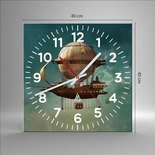Orologio da parete - Orologio in Vetro - Saluti da Jules Verne - 40x40 cm