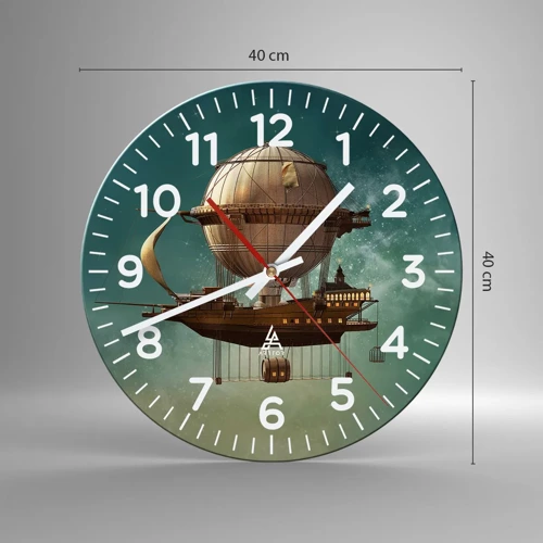 Orologio da parete - Orologio in Vetro - Saluti da Jules Verne - 40x40 cm