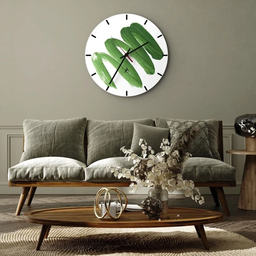 Orologio da parete - Orologio in Vetro - Scherzo verde - 40x40 cm
