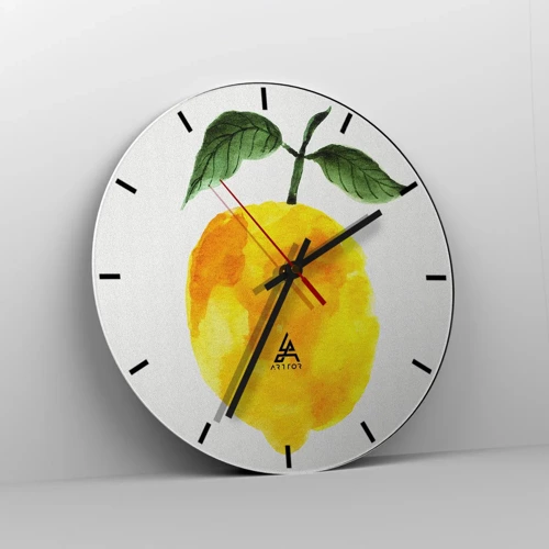 Orologio da parete - Orologio in Vetro - Scoprire il sapore del sole - 30x30 cm