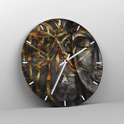 Orologio da parete - Orologio in Vetro - Senti la pace - 40x40 cm