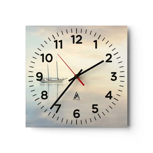 Orologio da parete - Orologio in Vetro - Silenzio in mare - 40x40 cm