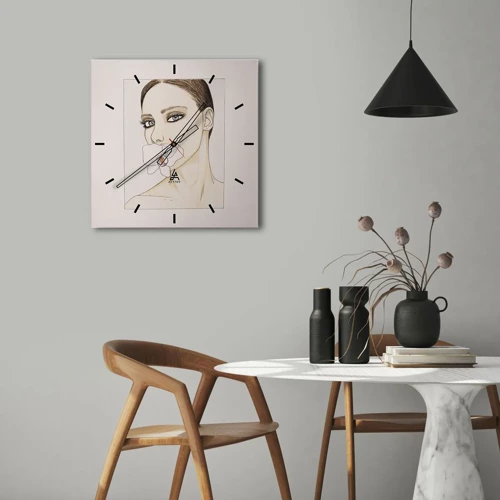 Orologio da parete - Orologio in Vetro - Simbolo di eleganza e bellezza - 40x40 cm