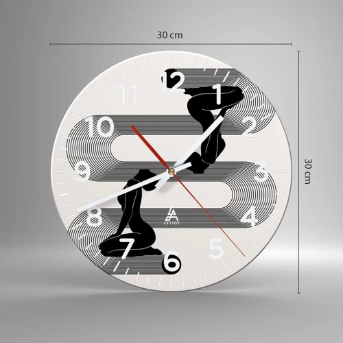 Orologio da parete - Orologio in Vetro - Simmetria sensuale - 30x30 cm