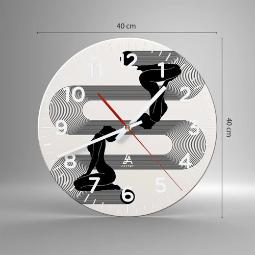 Orologio da parete - Orologio in Vetro - Simmetria sensuale - 40x40 cm