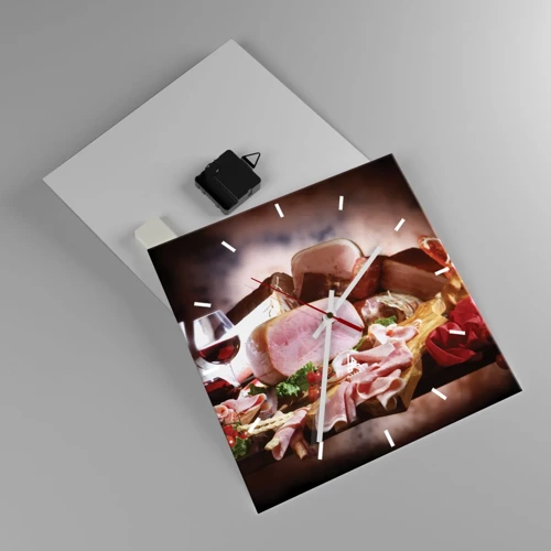 Orologio da parete - Orologio in Vetro - Sogno culinario con caraffa - 30x30 cm