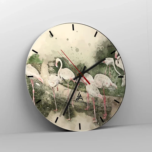 Orologio da parete - Orologio in Vetro - Sogno esotico - 30x30 cm