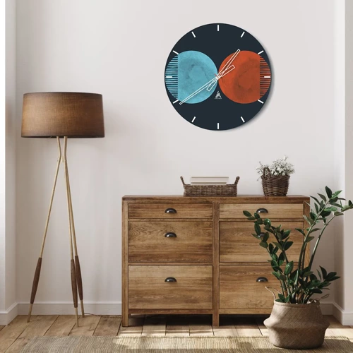 Orologio da parete - Orologio in Vetro - Solo geometria? - 30x30 cm