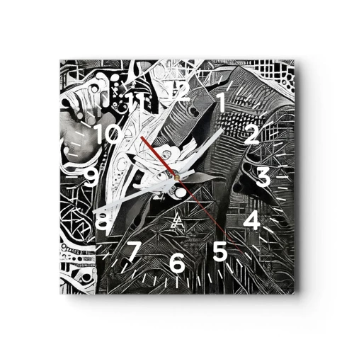 Orologio da parete - Orologio in Vetro - Solo in apparenza un uomo grigio - 30x30 cm