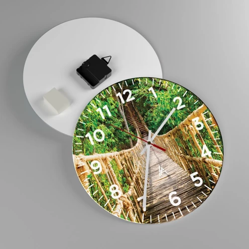 Orologio da parete - Orologio in Vetro - Sospeso nel verde - 30x30 cm