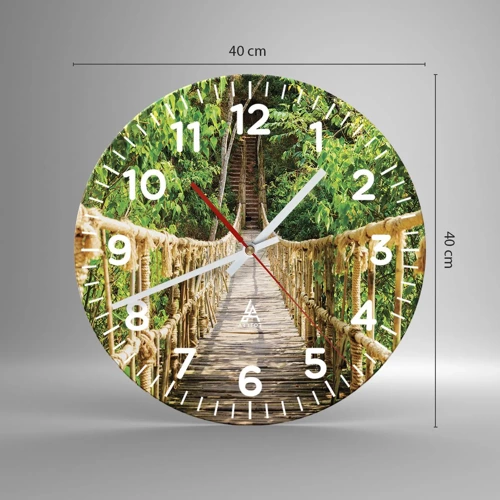 Orologio da parete - Orologio in Vetro - Sospeso nel verde - 40x40 cm