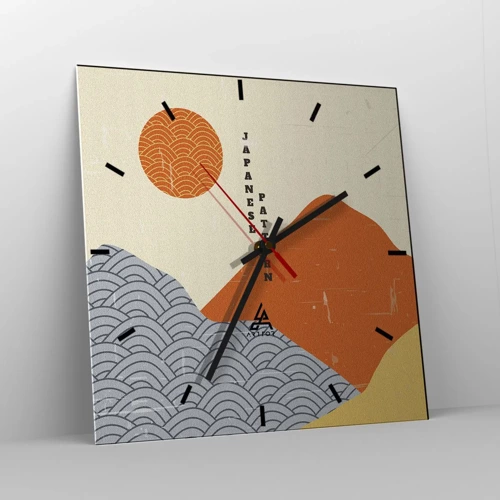 Orologio da parete - Orologio in Vetro - Spirito giapponese - 30x30 cm