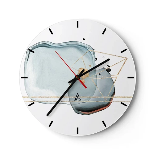 Orologio da parete - Orologio in Vetro - Studio di goccia - 30x30 cm