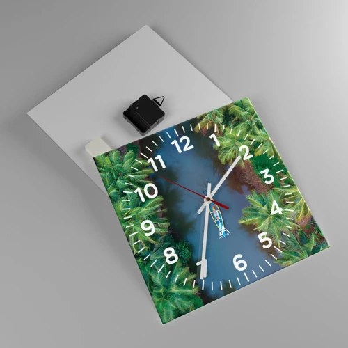 Orologio da parete - Orologio in Vetro - Sul percorso tropicale - 30x30 cm