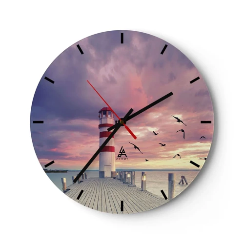 Orologio da parete - Orologio in Vetro - Tempo di tornare in porto - 40x40 cm