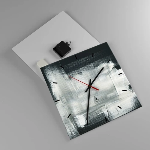 Orologio da parete - Orologio in Vetro - Tessuto in verticale e in orizzontale - 30x30 cm