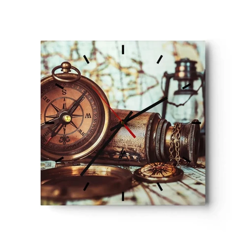 Orologio da parete - Orologio in Vetro - Ti aspetta l'avventura dei pirati dei Caraibi - 30x30 cm