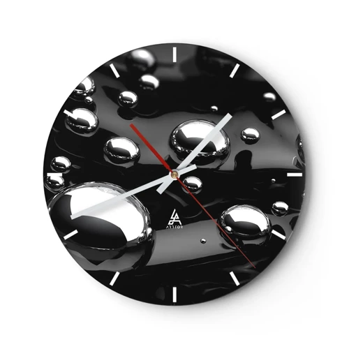 Orologio da parete - Orologio in Vetro - Toni di nero - 30x30 cm