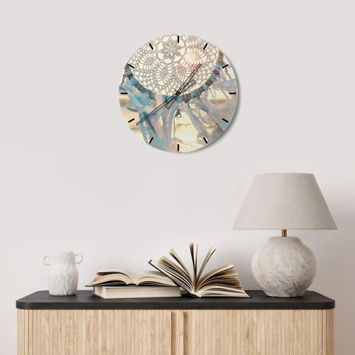 Orologio da parete - Orologio in Vetro - Totem di pizzo - 30x30 cm