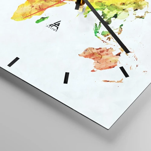 Orologio da parete - Orologio in Vetro - Tutti i colori del mondo - 30x30 cm