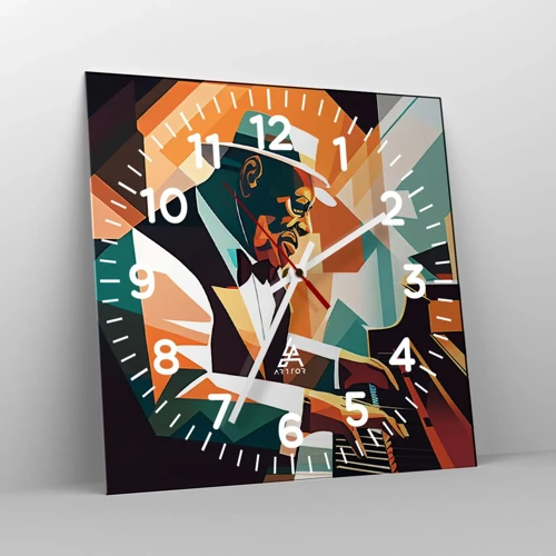 Orologio da parete - Orologio in Vetro - Tutto il jazz - 40x40 cm