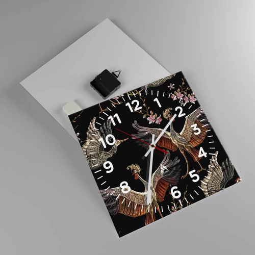 Orologio da parete - Orologio in Vetro - Uccello fantastico - 30x30 cm