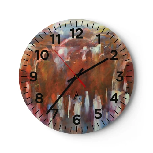 Orologio da parete - Orologio in Vetro - Uguali nella pioggia e nella nebbia - 40x40 cm