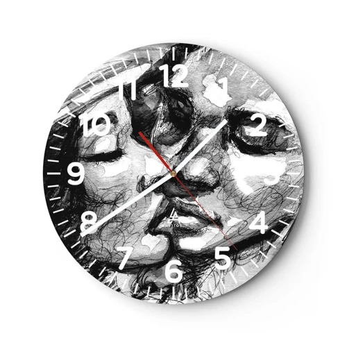 Orologio da parete - Orologio in Vetro - Un attimo di tenerezza - 40x40 cm
