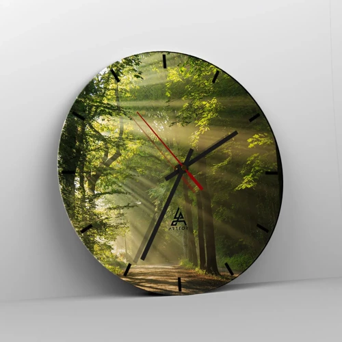 Orologio da parete - Orologio in Vetro - Un attimo nel bosco - 30x30 cm