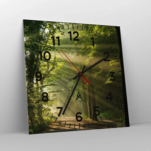 Orologio da parete - Orologio in Vetro - Un attimo nel bosco - 30x30 cm